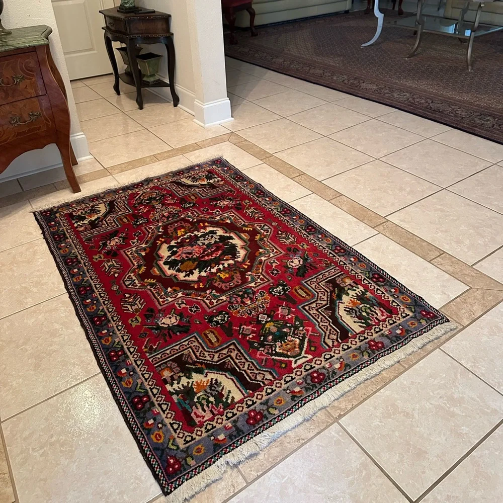 Authentic Persian Hand-Knotted Wool Rug - Picture 4 of 5
